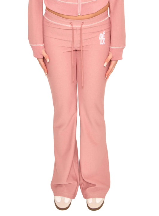 DÉLX Waffle Trousers In 'Dusty Pink' image 2