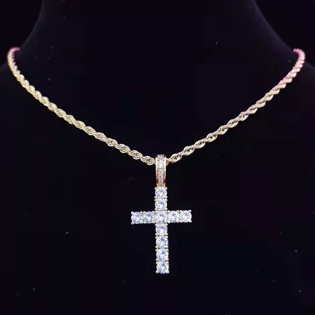Diamanté Luxe Cross Pendant Necklace image 0