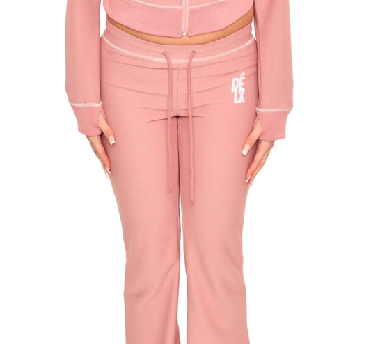 DÉLX Waffle Trousers In 'Dusty Pink' image 0