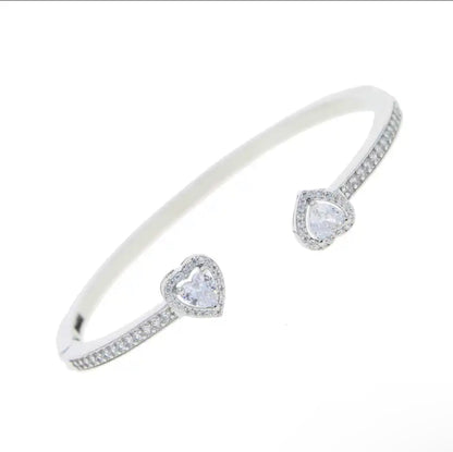 Heart Cuff Diamanté Bangle image 0