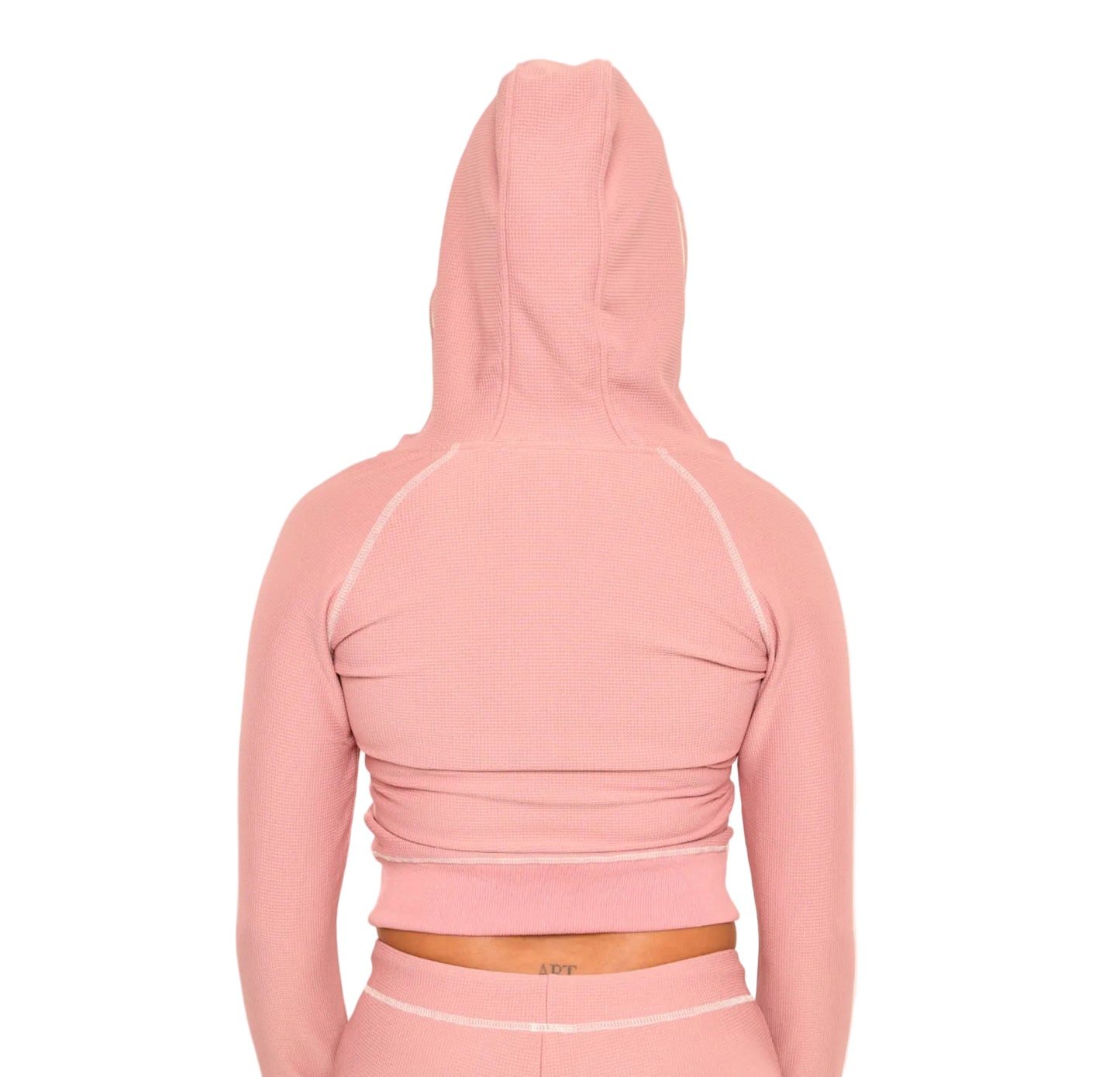 DÉLX Waffle Top In 'Dusty Pink' image 2